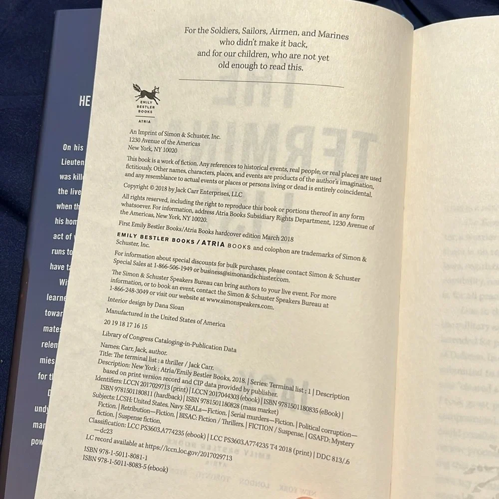 Hardcover: The Terminal List - New York Times bestseller-A Thriller by Jack Carr - Picture 6 of 6